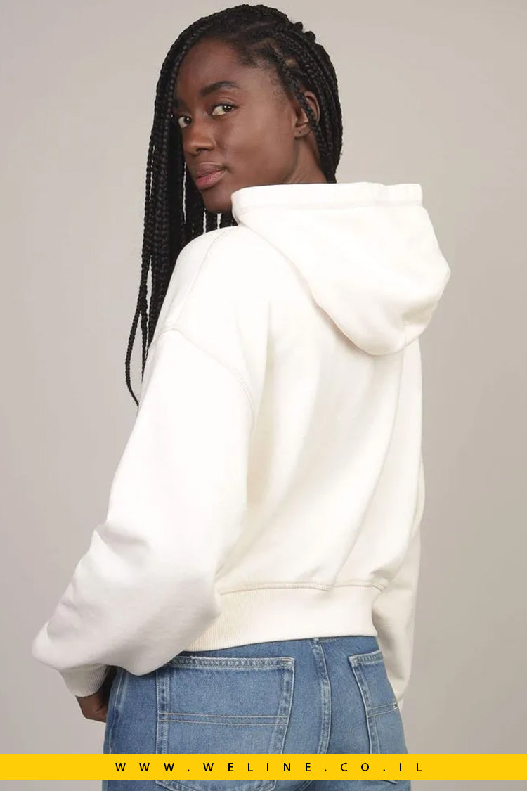 סווטשירט נשים עם גזרה קצרה וכובע מבית Tommy Jeans