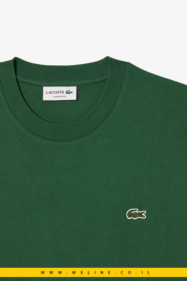 חולצת טי כותנה לגברים בצבע ירוק מבית Lacoste