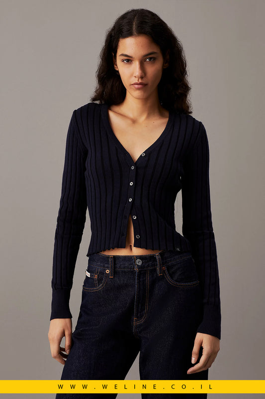 קרדיגן לנשים Calvin Klein Slim Plated Cotton