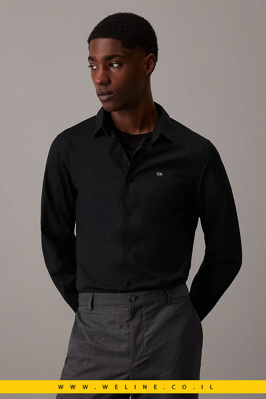 חולצת Slim Poplin Stretch לגברים מבית Calvin Klein