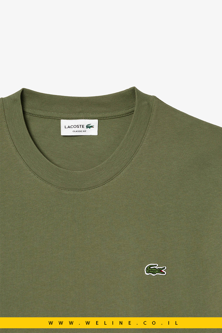 חולצת טי כותנה לגברים בצבע ירוק מבית Lacoste