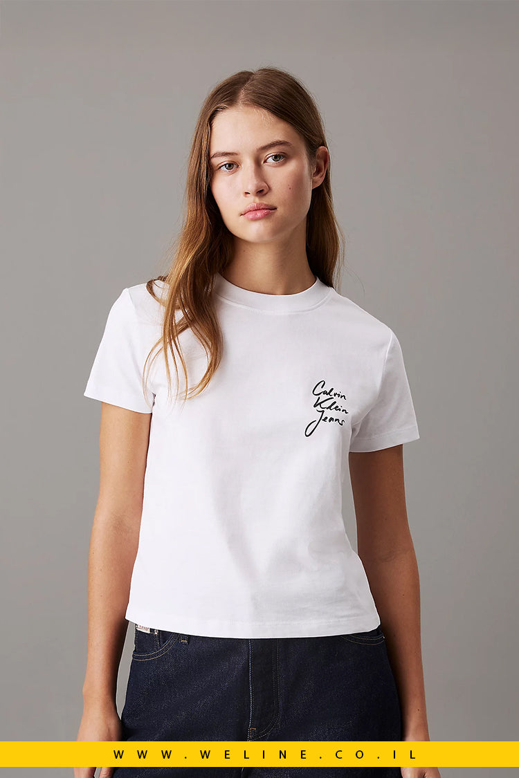 Slim Logo T-Shirt - חולצת טריקו לוגו דקה מבית Calvin Klein
