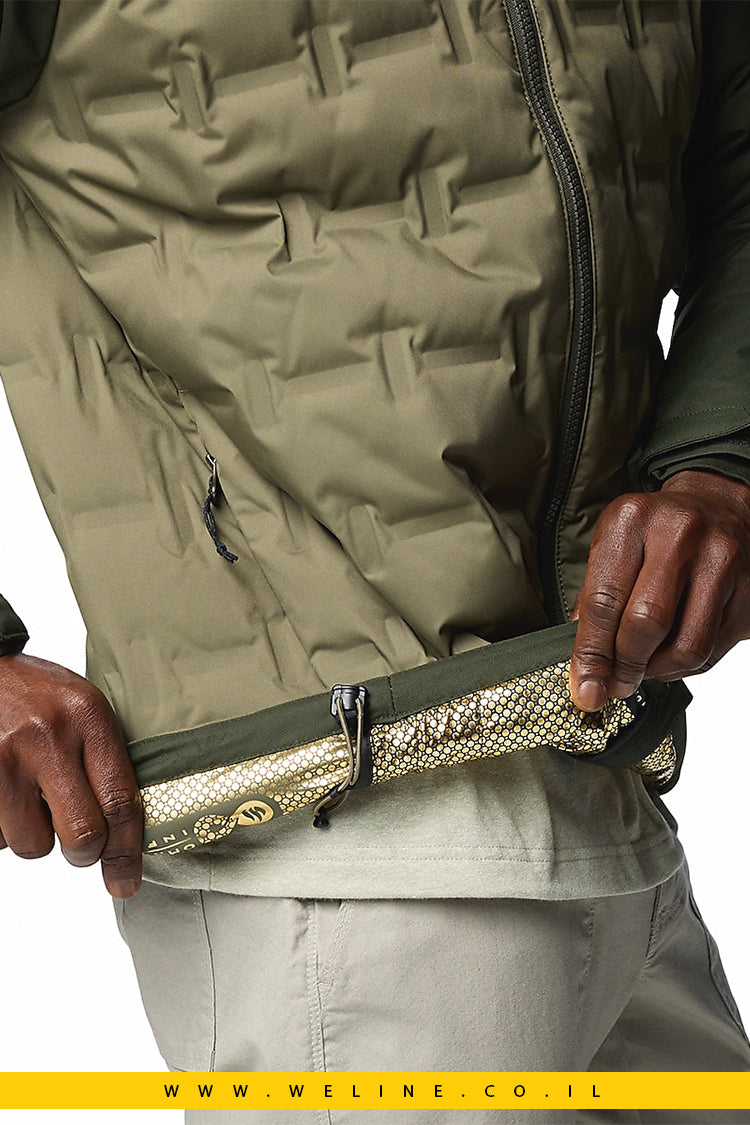 Columbia Grand Trek III Down מעיל פוך לגבר בצבע ירוק עם כובע