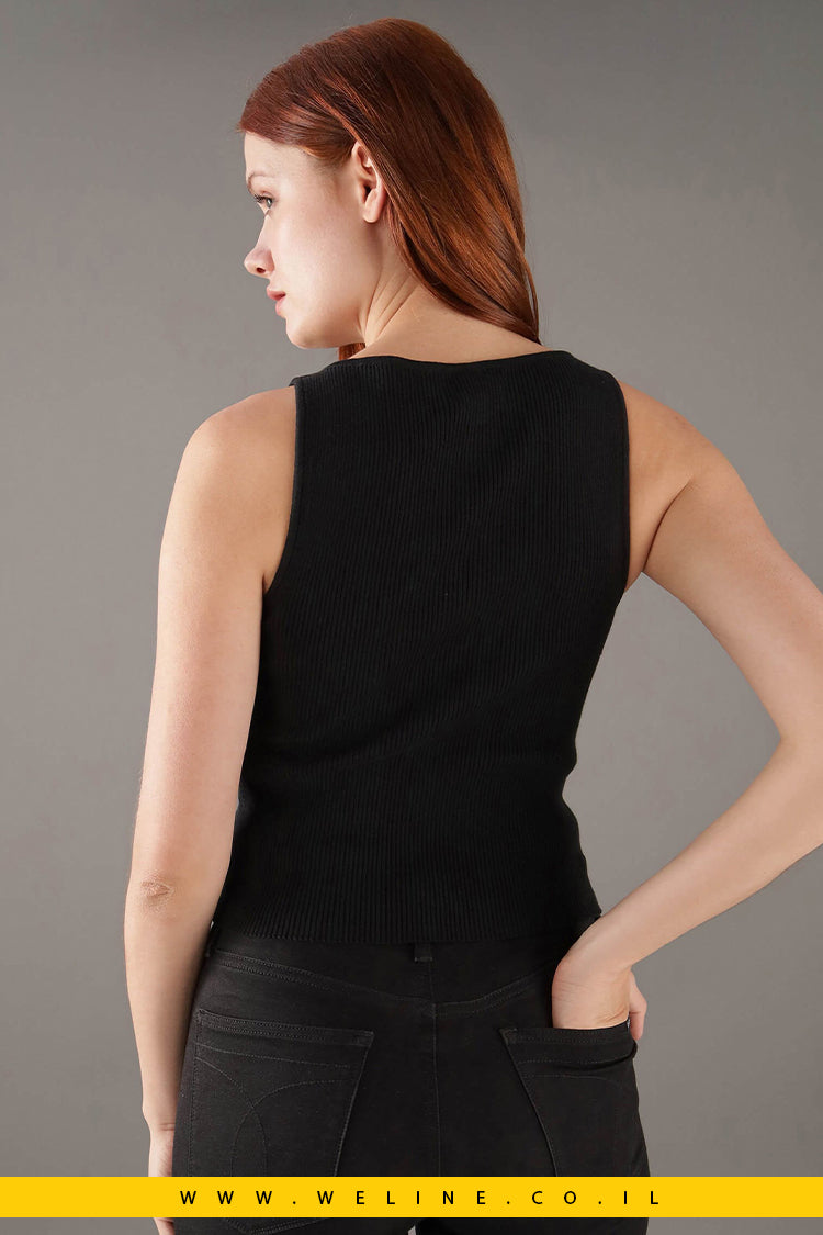 גופייה Slim Ribbed Cotton מבית Calvin Klein