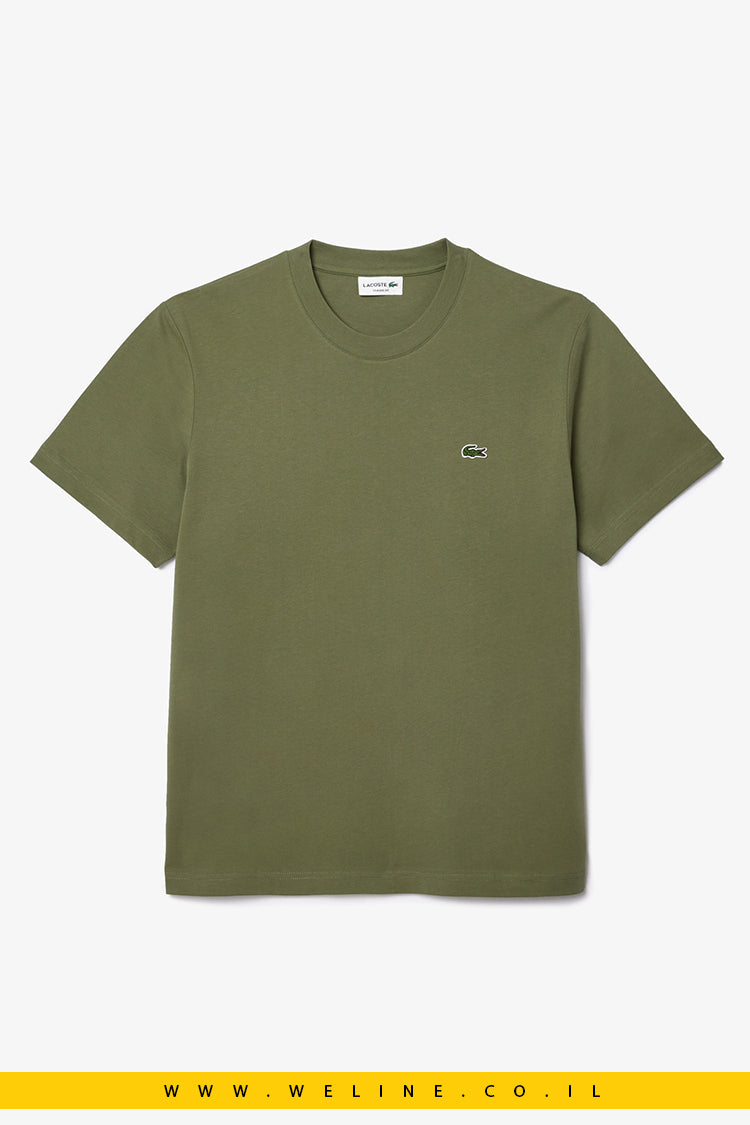 חולצת טי כותנה לגברים בצבע ירוק מבית Lacoste