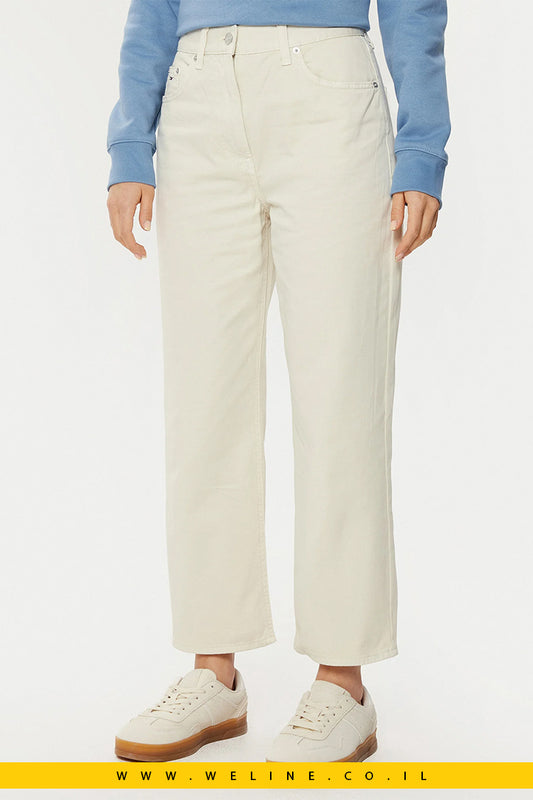 ג'ינס Tommy Jeans בצבע אקרו (Écru) בגזרת Straight Fit