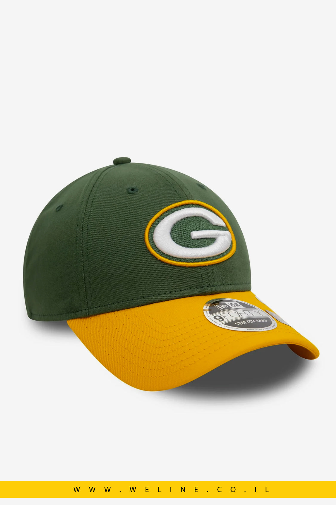 כובע מתכוונן Green Bay Packers NFL Dark Green 9FORTY Stretch Snap מבית New Era
