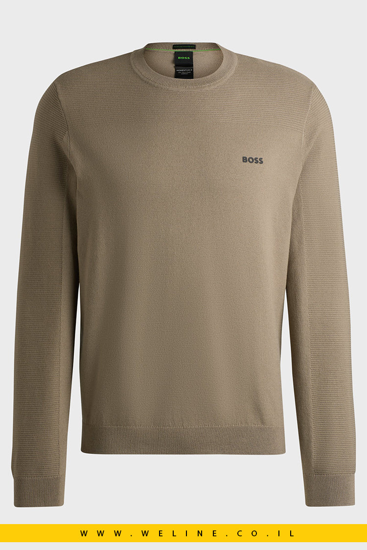 סוודר צווארון עגול מבד Dry-Flex מבית BOSS