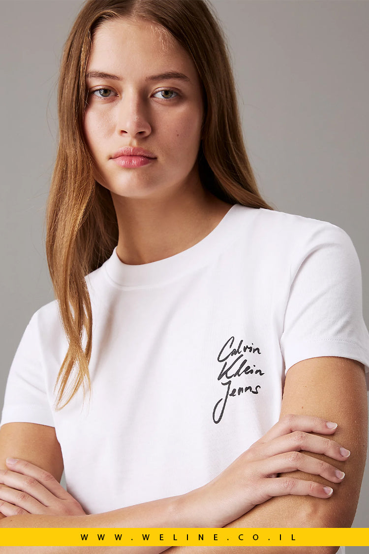 Slim Logo T-Shirt - חולצת טריקו לוגו דקה מבית Calvin Klein
