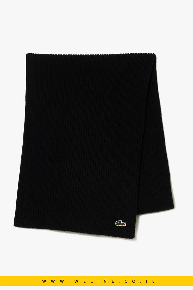 צעיף יוניסקס של Lacoste מצמר בצורת סריג ריב