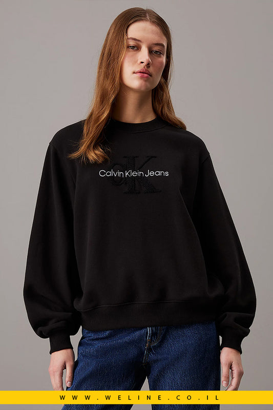סווטשירט Relaxed Chenille Monogram מבית Calvin Klein