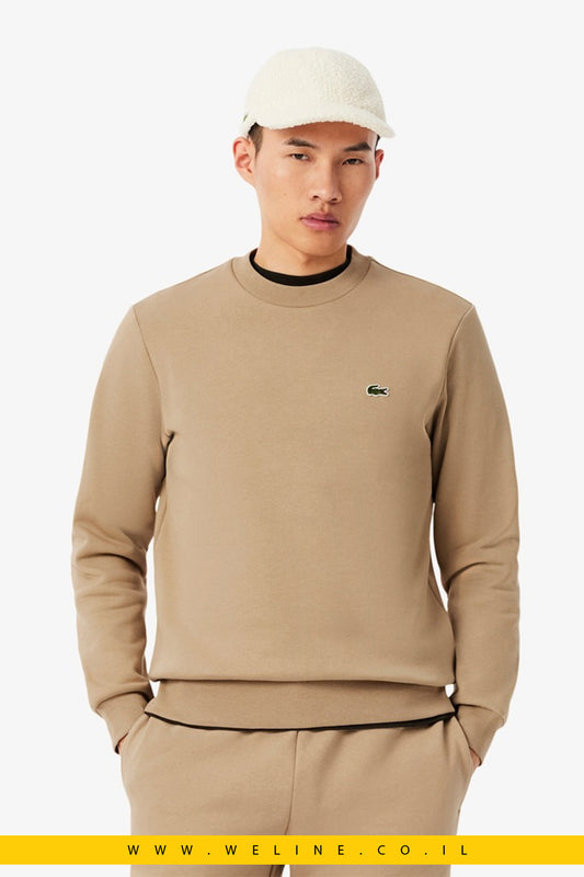 סווטשירט פליז עם צווארון עגול לגברים Lacoste