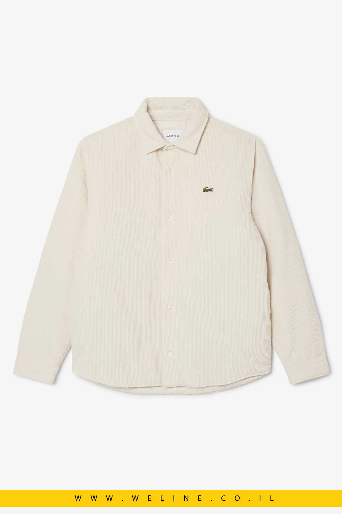 אוברשירט קורדרוי אוברסייז לגברים Lacoste – לבן אקרו