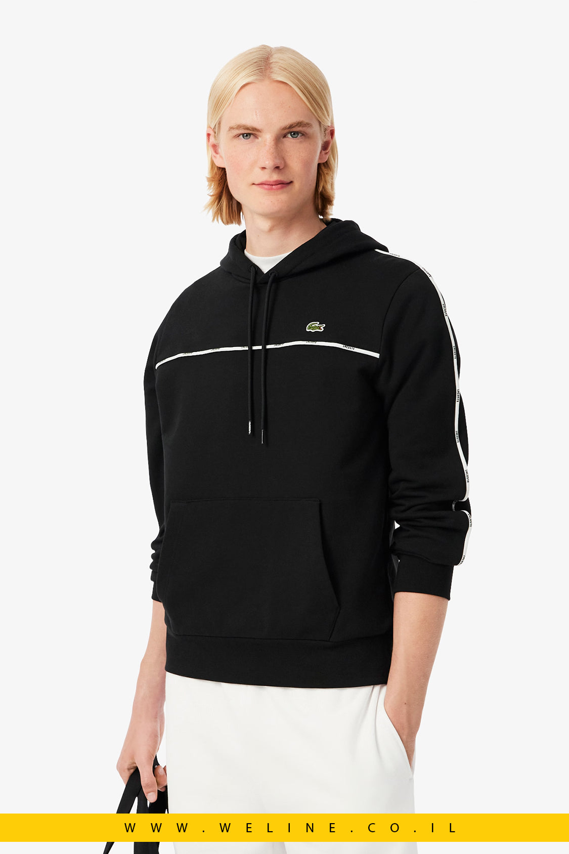 סווטשירט ממותג Classic Fit לגברים Lacoste