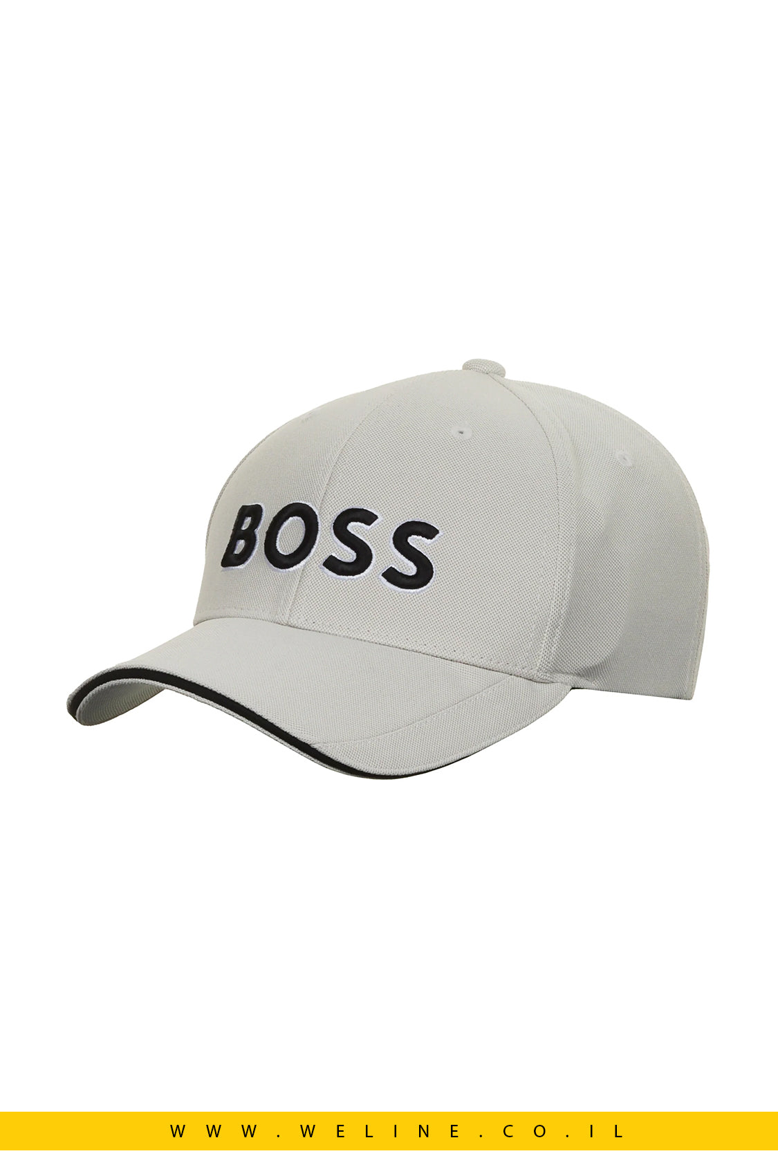 כובע גברים מבד פיקה נושם עם לוגו מובלט – BOSS