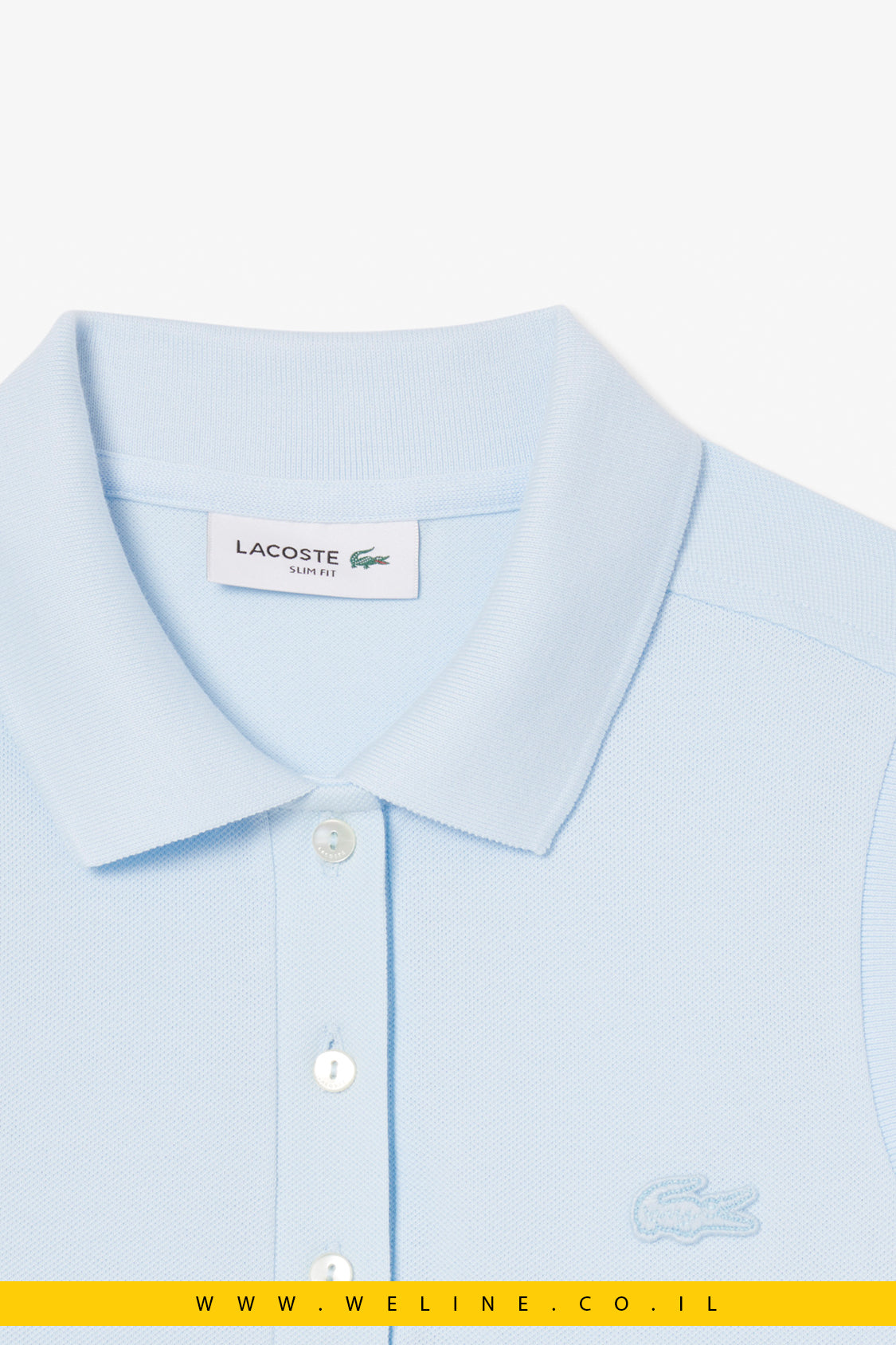 פולו לנשים ללא שרוולים בגזרת Slim – דגם L.12.D – כחול – Lacoste
