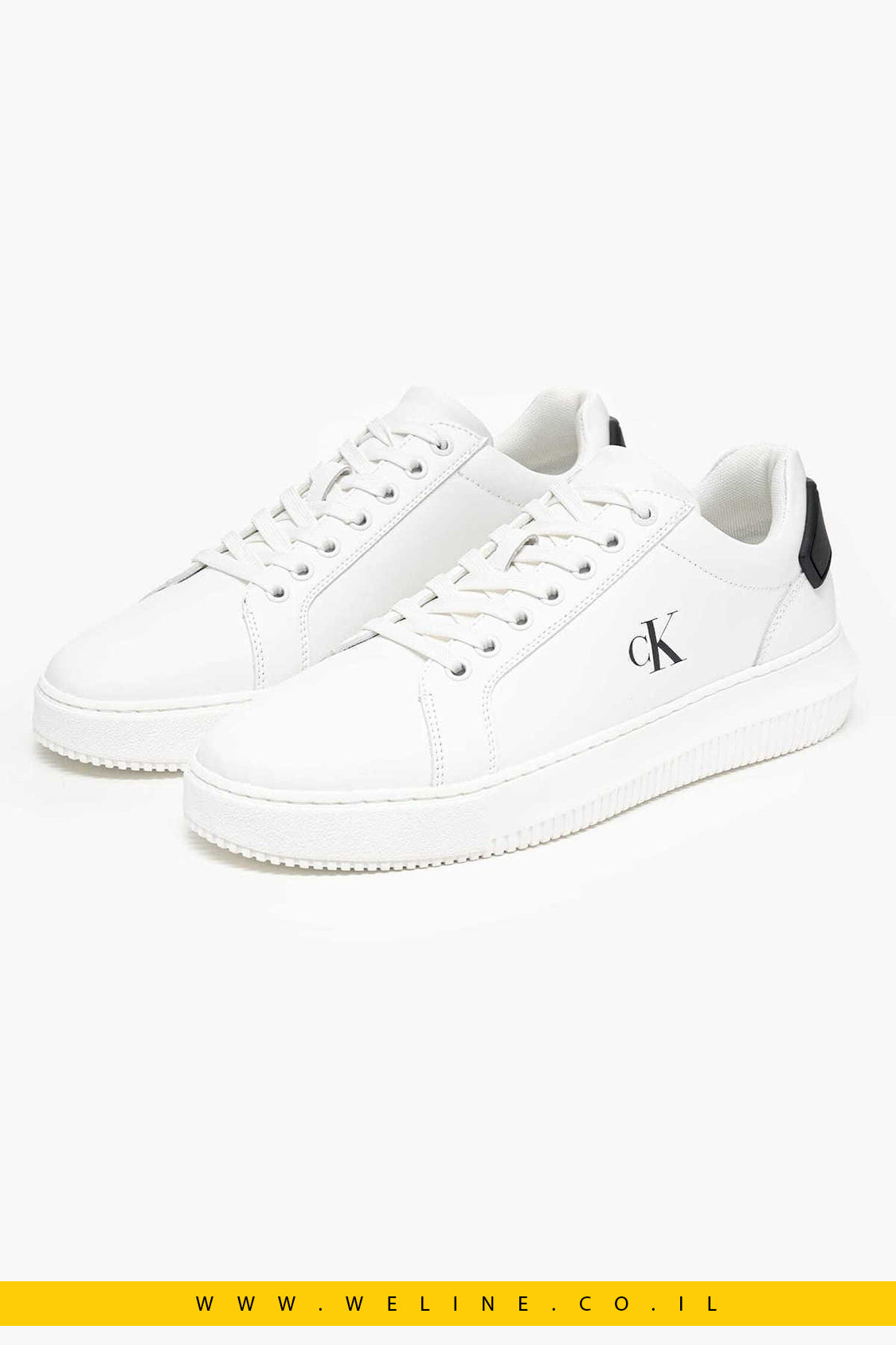 נעלי סניקרס לגבר Calvin Klein בצבע לבן