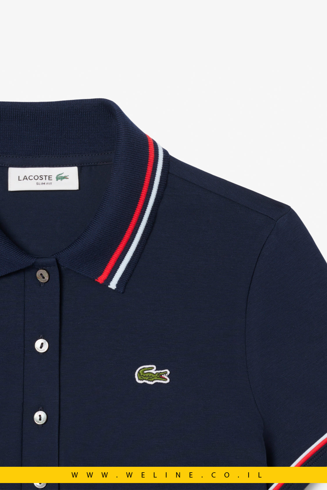 פולו לנשים בגזרת Slim – דגם L.12.D – כחול – Lacoste