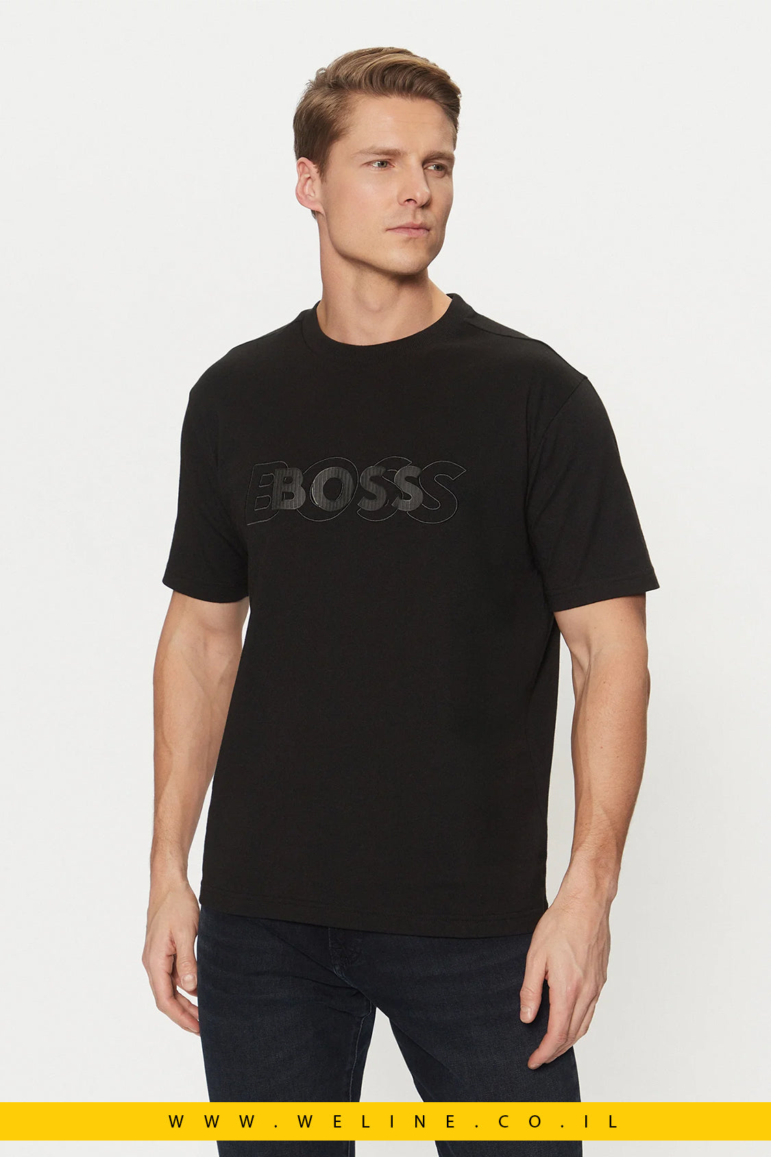 חולצת טי שחורה בגזרה רגילה – BOSS T-Shirt