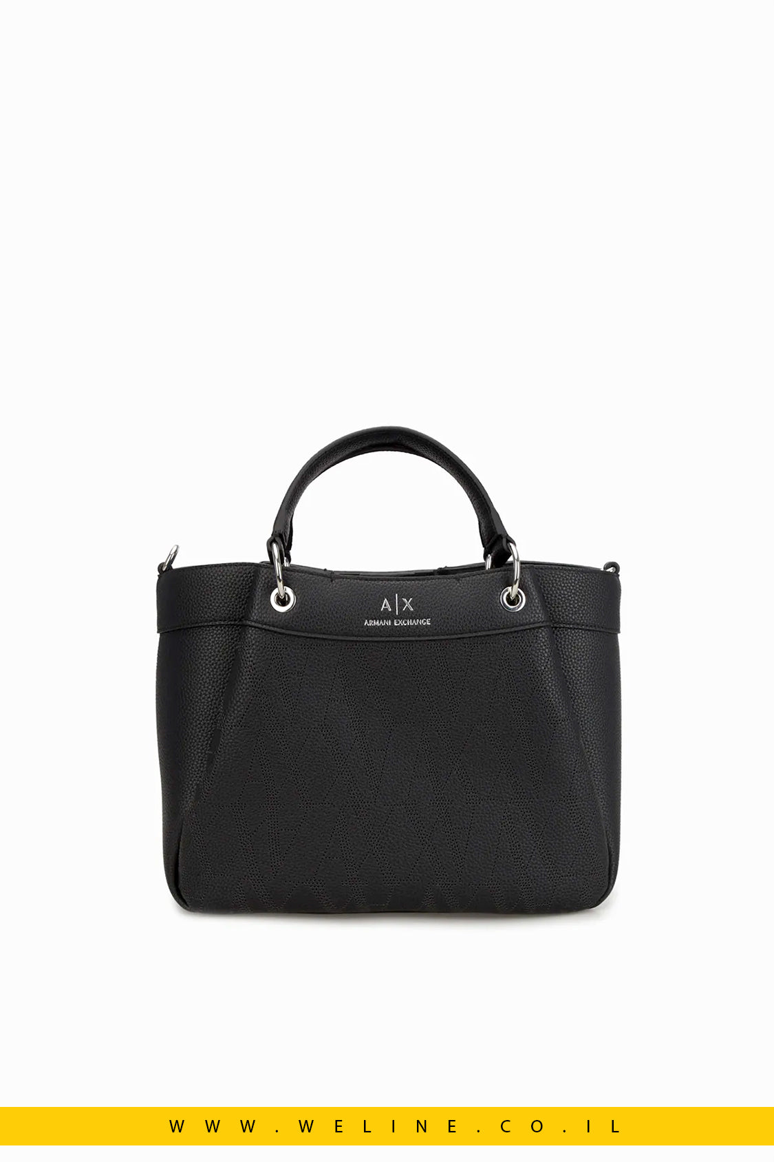 תיק צד לנשים Armani Exchange - דגם עם לוגו ורצועה נשלפת