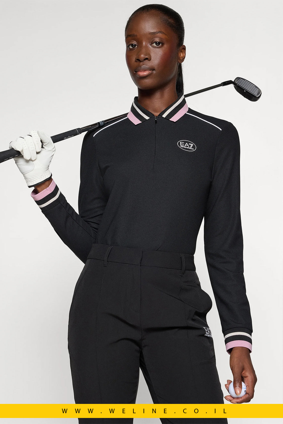 חולצת גולף ארוכת שרוול EA7 Emporio Armani – דגם GOLF PRO