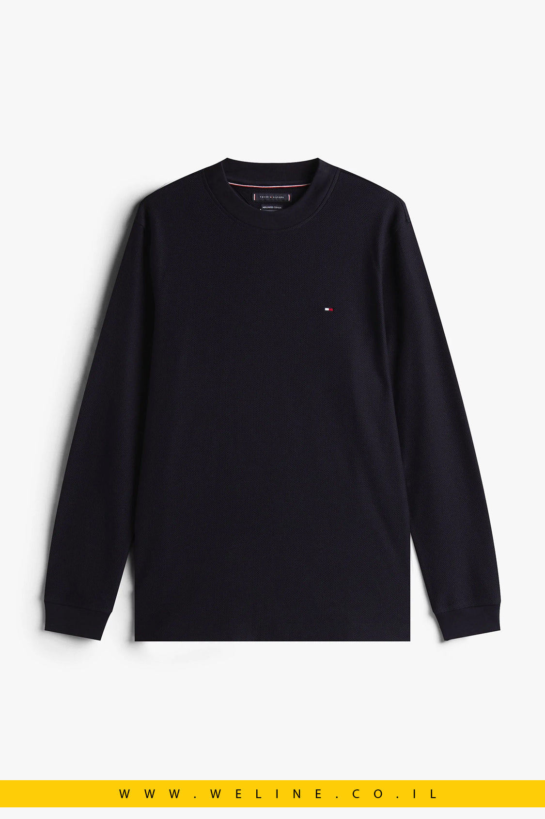 חולצת גברים Tommy Hilfiger – שרוול ארוך Mercerized Jacquard