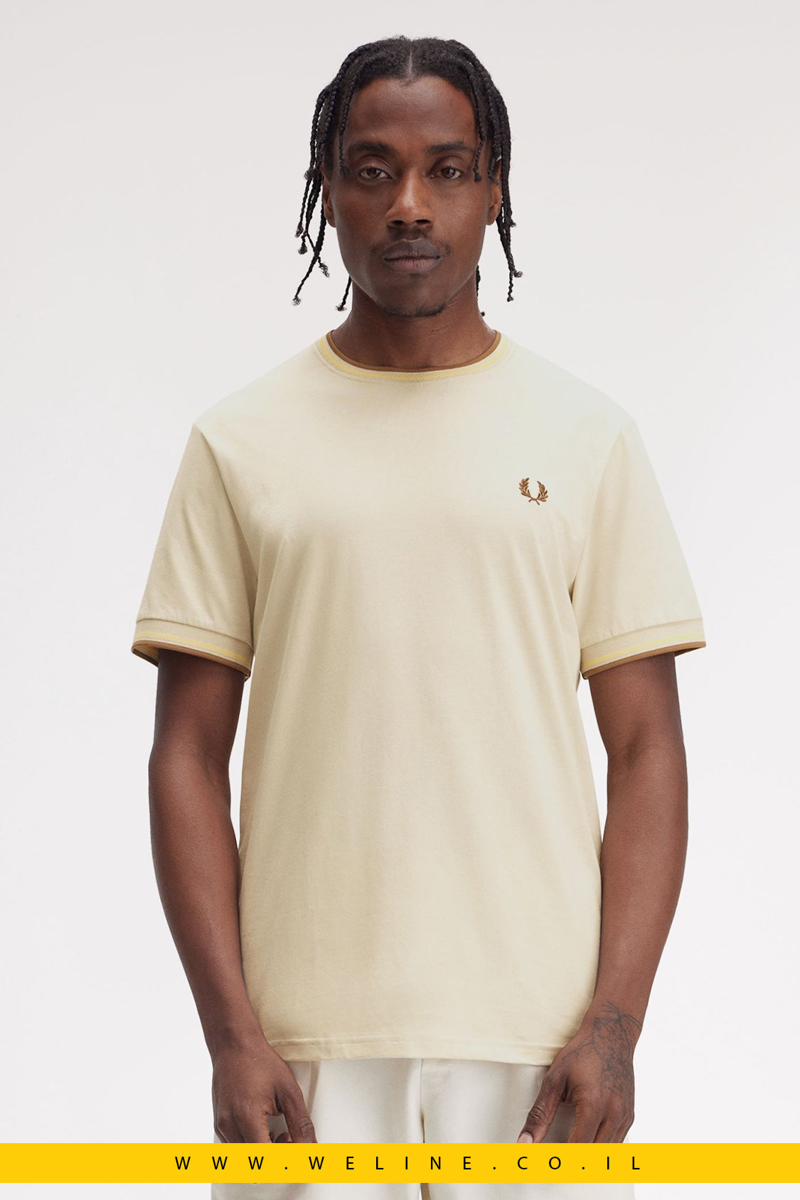 חולצת טי לנשים עם גימור Twin Tipped - Fred Perry