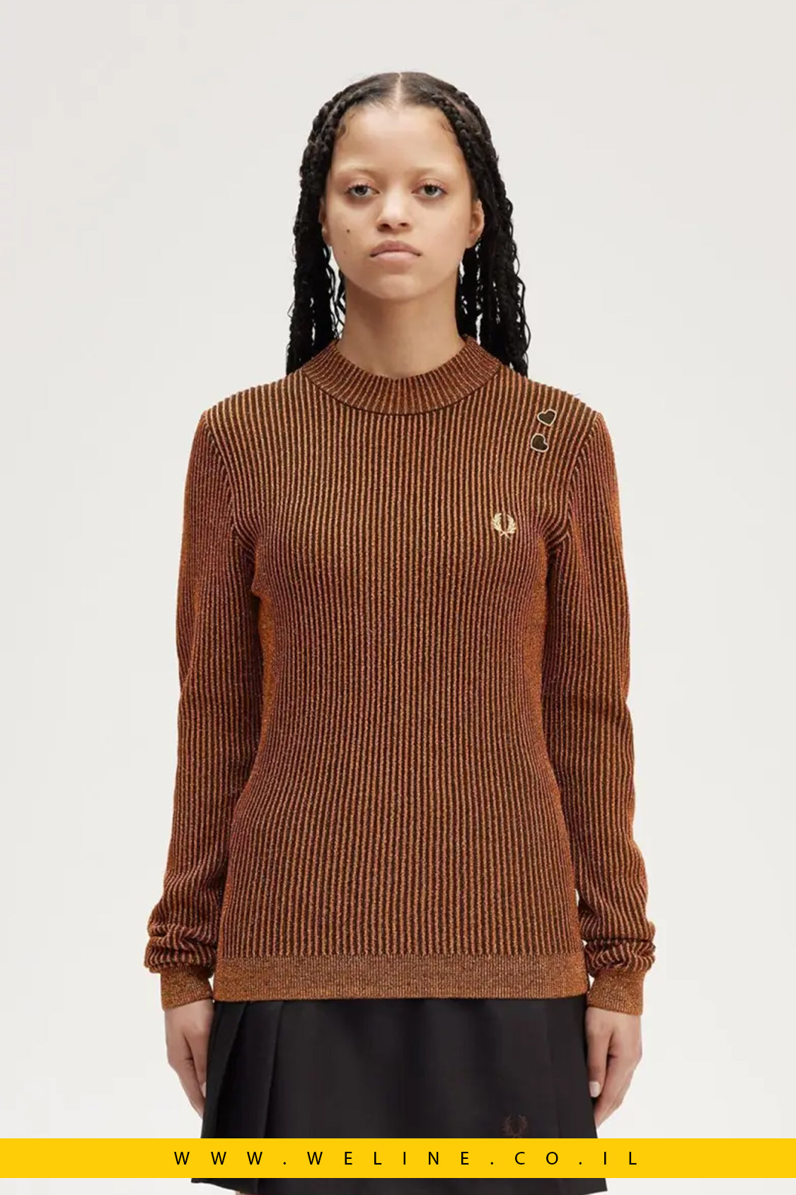 חולצת ריב עם צווארון גבוה – Fred Perry x Amy Winehouse
