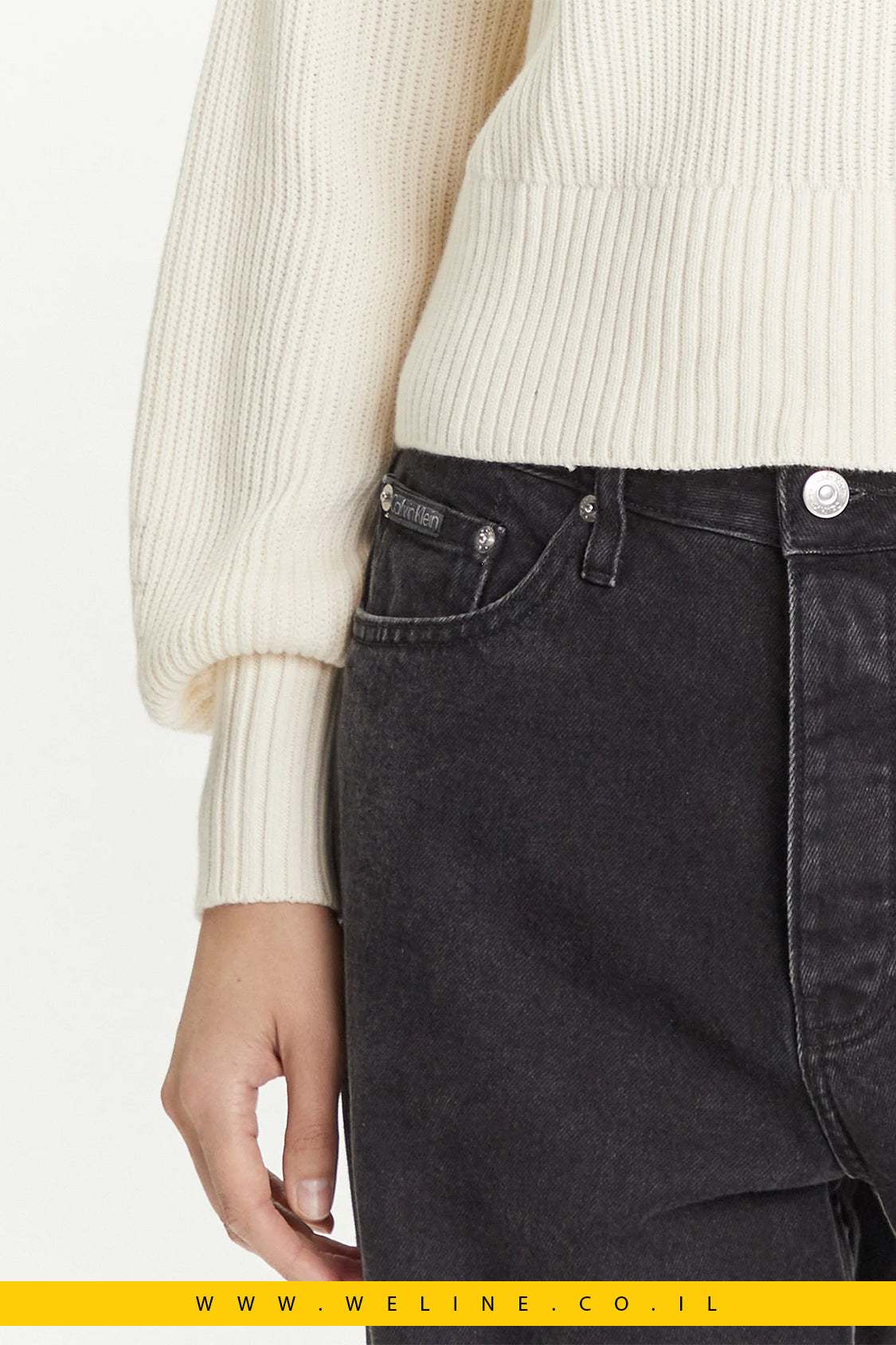 דולצ'ביטה נשים Calvin Klein Jeans – Écru בגזרת Relaxed