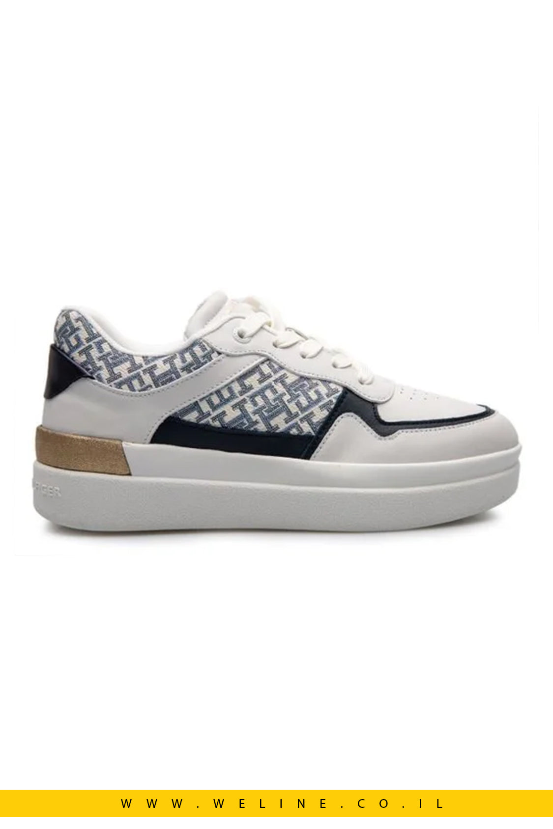 סניקרס נשים עם לוגו TH Monogram מעור נושם - Tommy Hilfiger