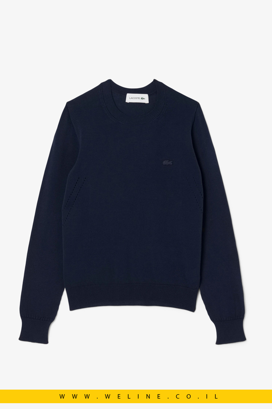 סוודר נשים 3D Knit בצוואר עגול – Lacoste