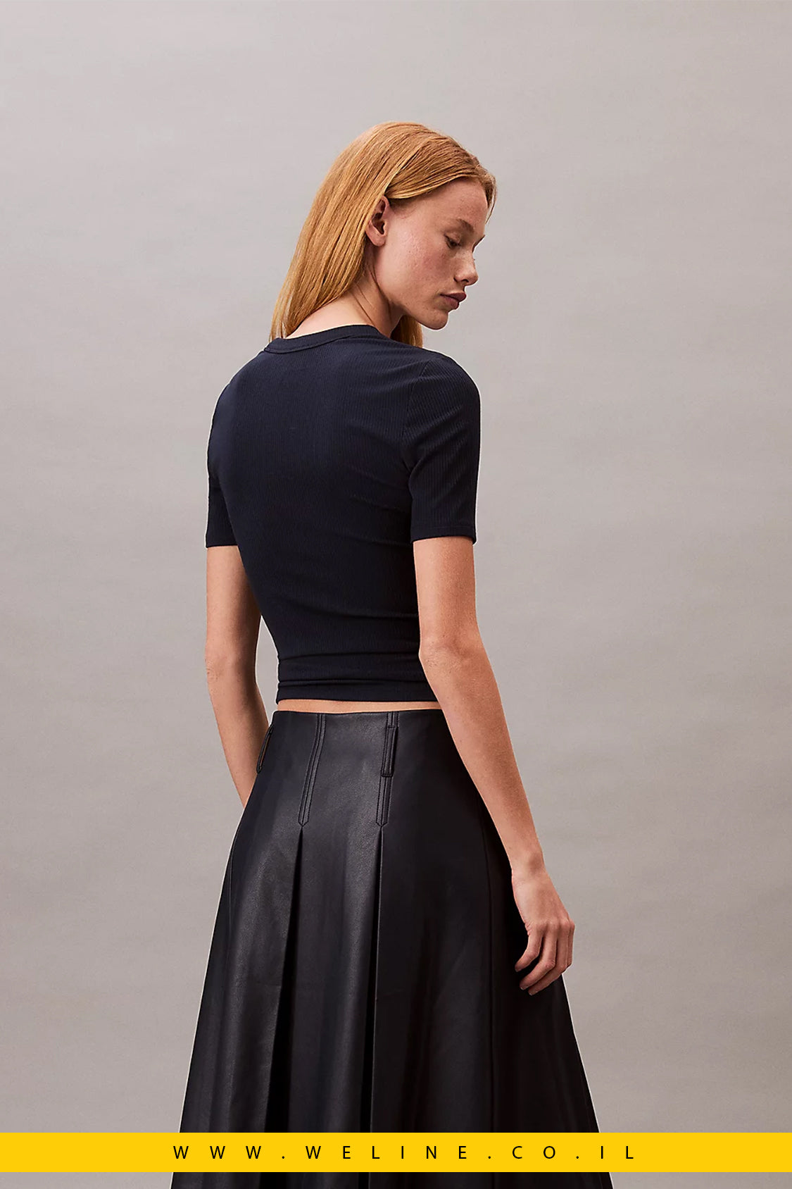 חולצת נשים Calvin Klein Logo Modal Stretch Ribbed