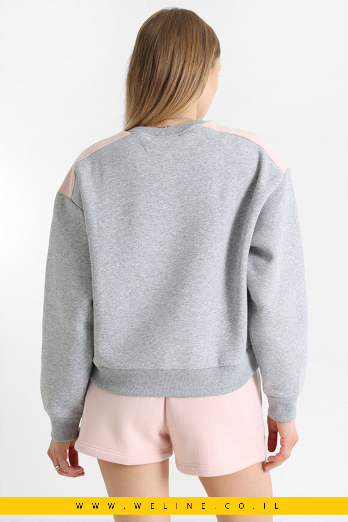 סווטשירט נשים רחב Lacoste – Silver Chine + Nidus