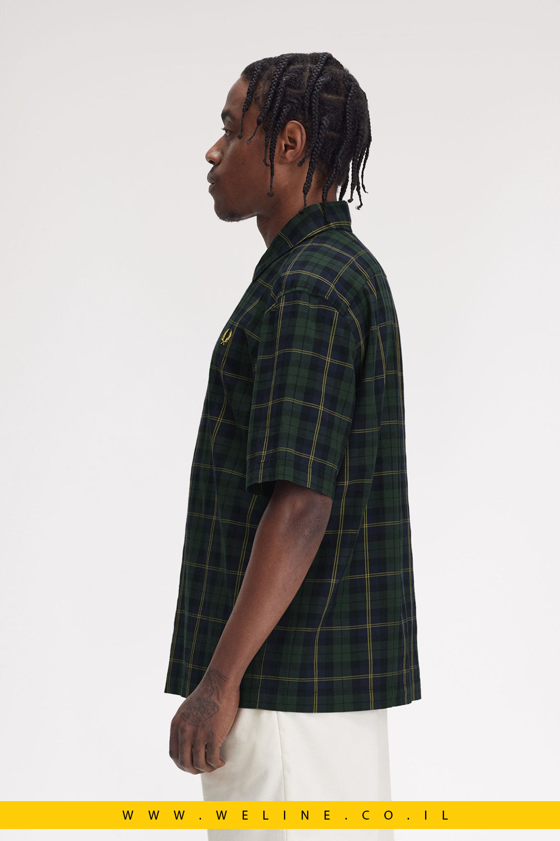 חולצת טארטן קצרה מבד טוויל כותנה – Tartan Twill Short Sleeve Shirt
