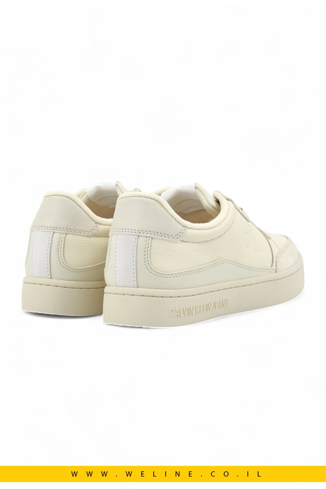 CALVIN KLEIN נעל סניקרס Lthr Sneaker Uomo Beige