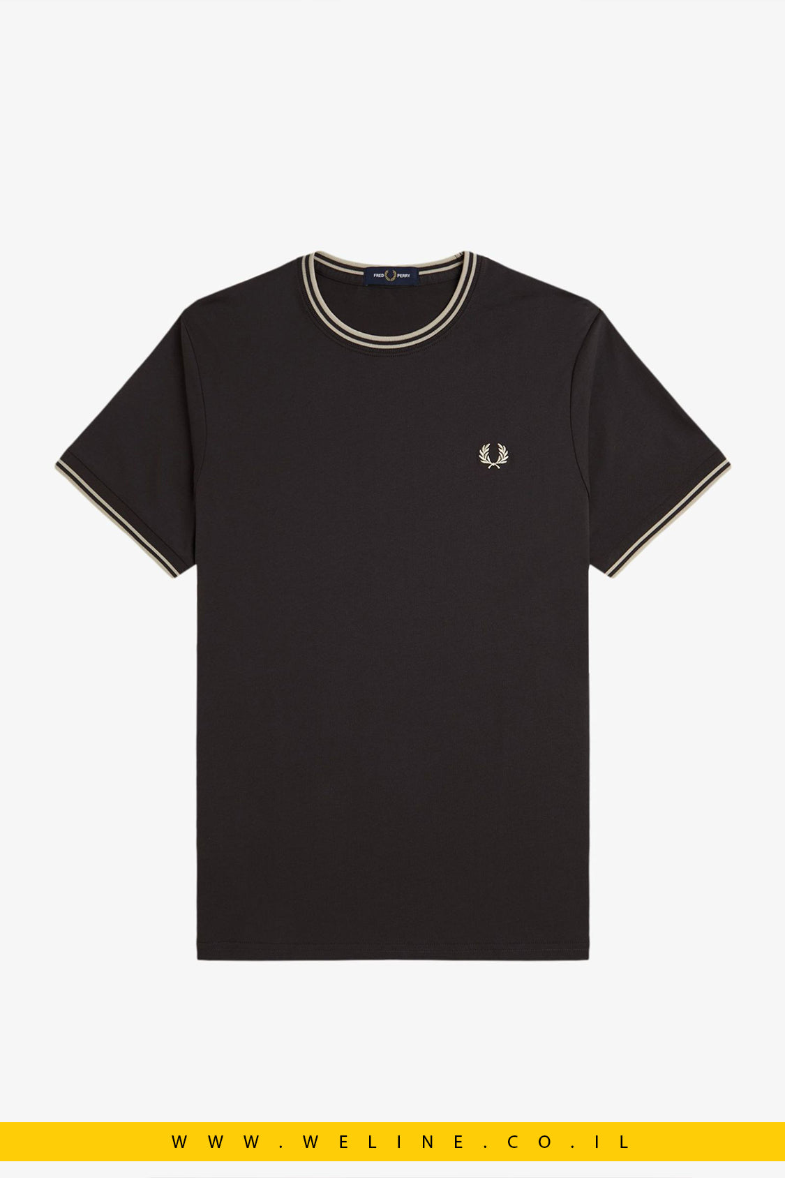 חולצת טי לגברים עם פס כפול – Fred Perry