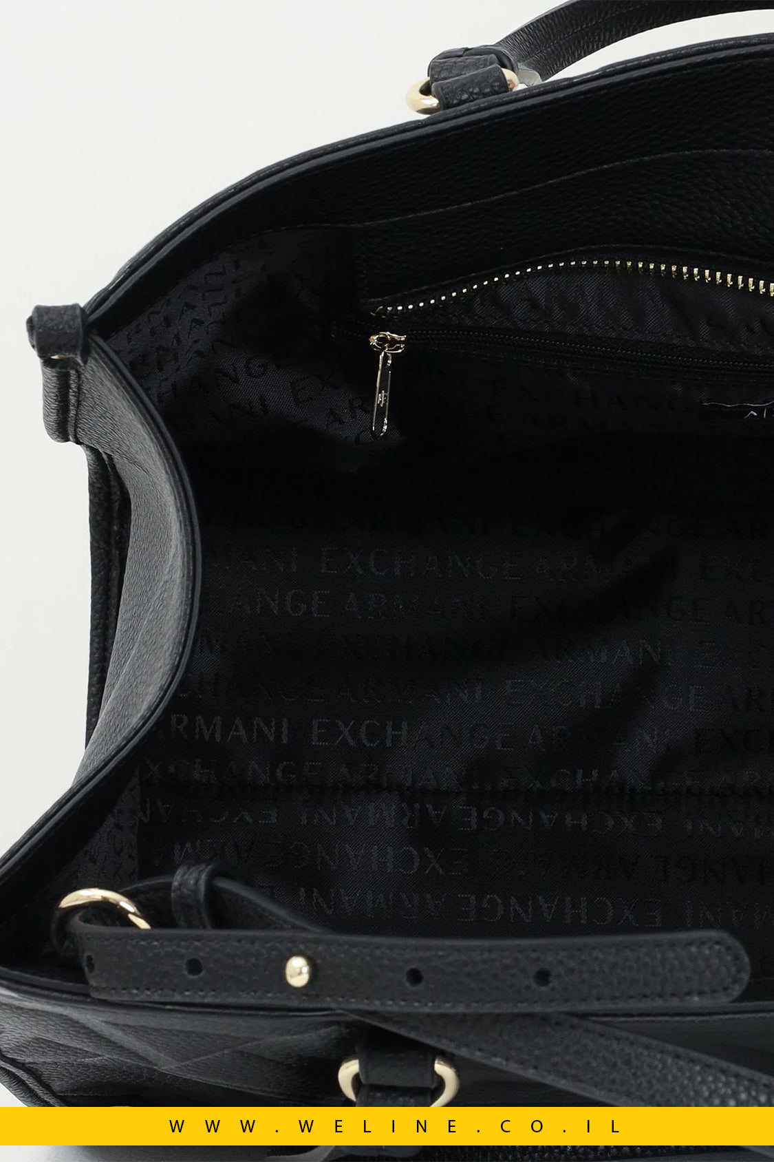 תיק שופינג לנשים בצבע שחור עם לוגו מונוגרמה – Armani Exchange