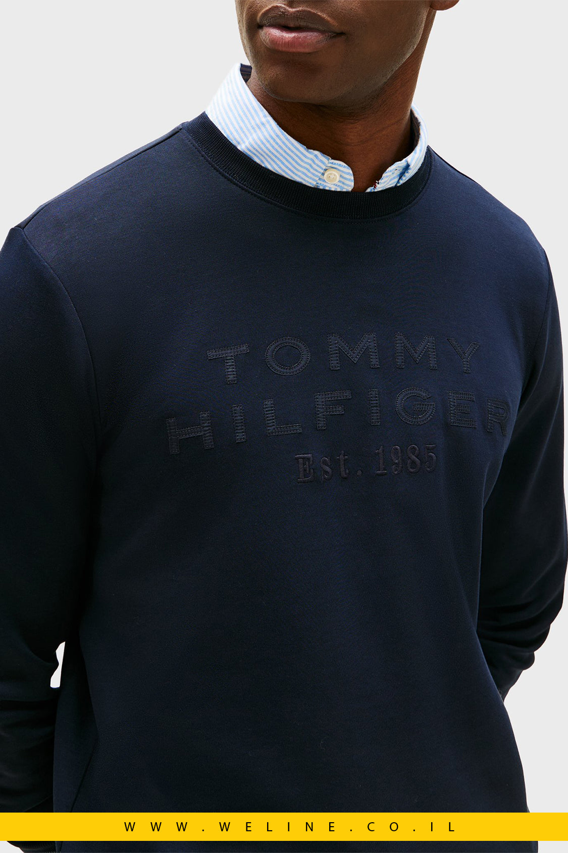 סווטשירט גברים כחול כהה עם לוגו – Tommy Hilfiger