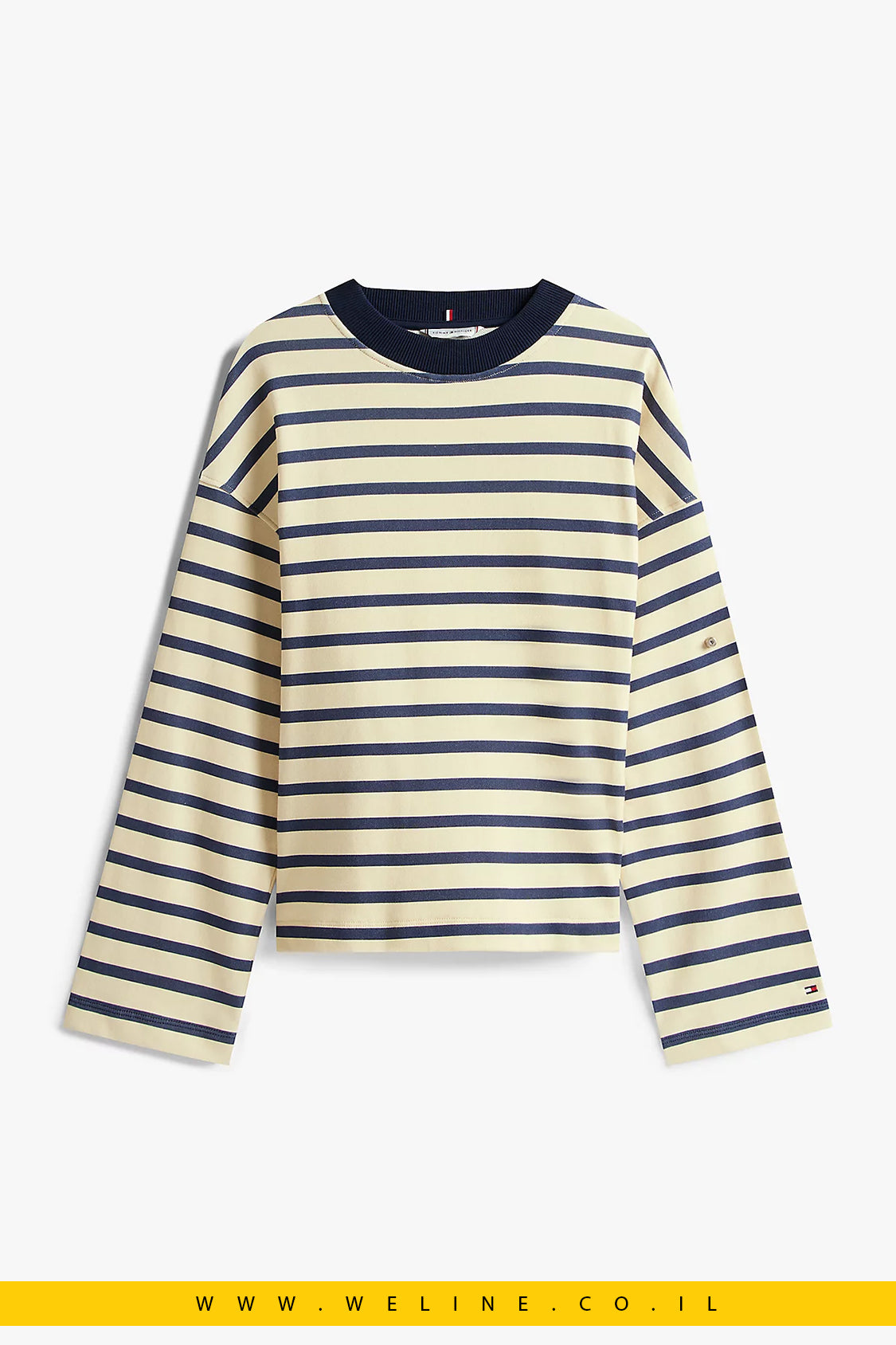 סווטשירט פסים עם כפתורי זהב לנשים Tommy Hilfiger