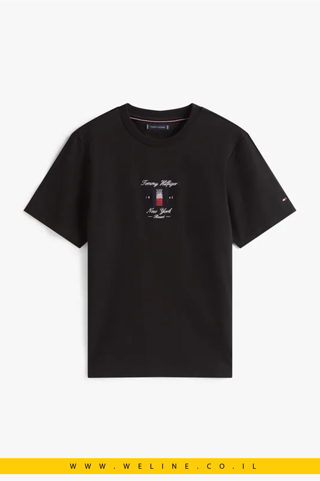 חולצת T לגברים עם לוגו דגל Tommy Hilfiger