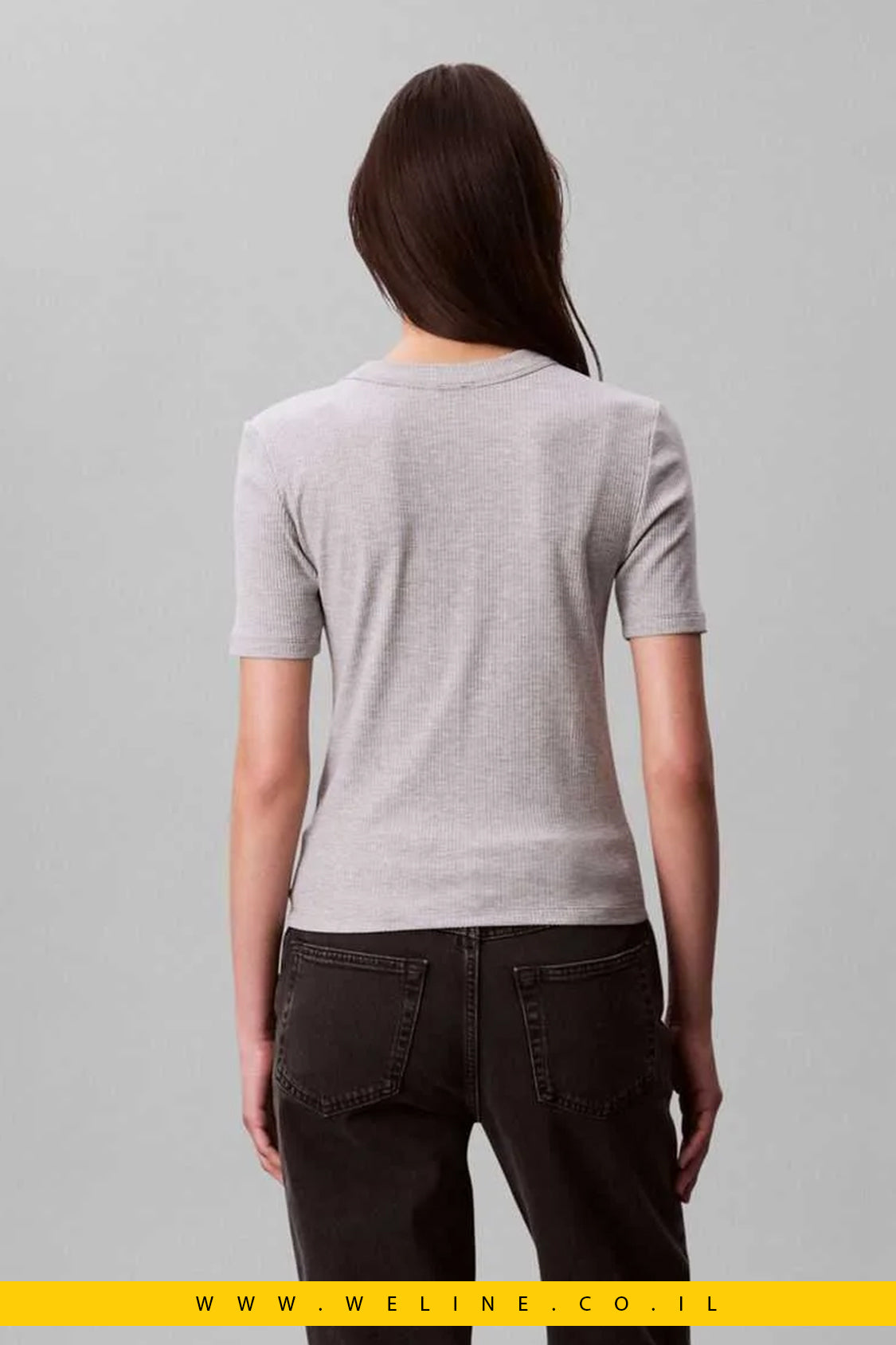 חולצת נשים Calvin Klein Jeans – A-Modal Rib Tee (Essential)