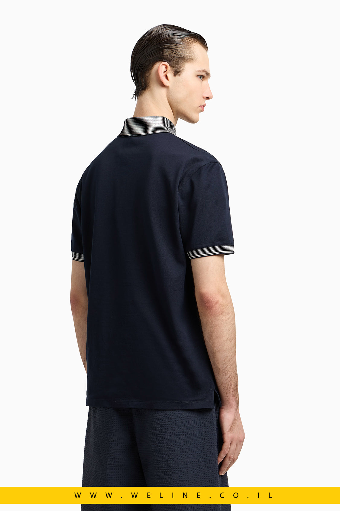 חולצת פולו פיקה עם רקמת EA מובלטת Emporio Armani