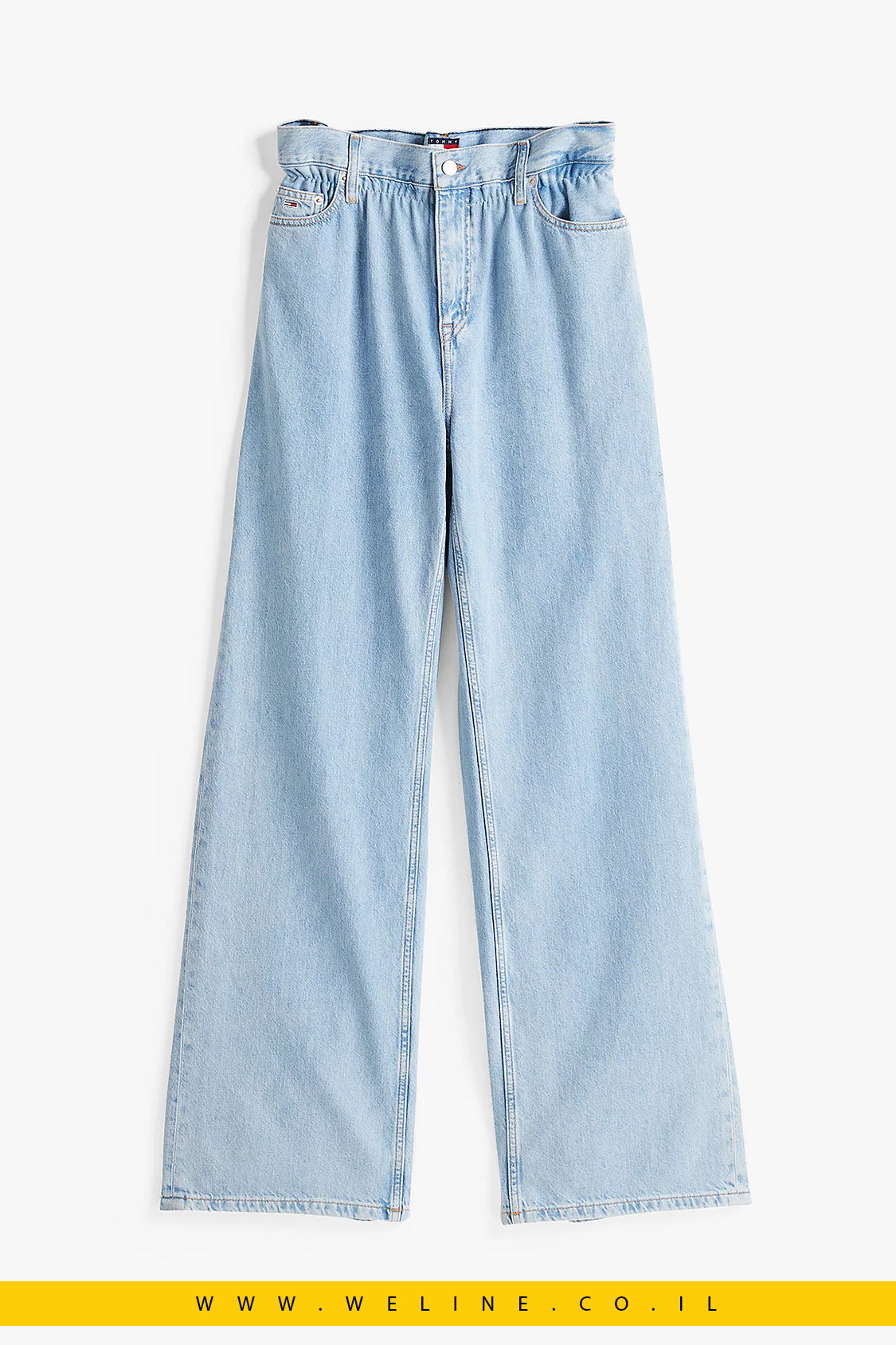 ג'ינס נשים בגזרת Loose עם מותן נייר (Paperbag) ישרה מבית Tommy Jeans