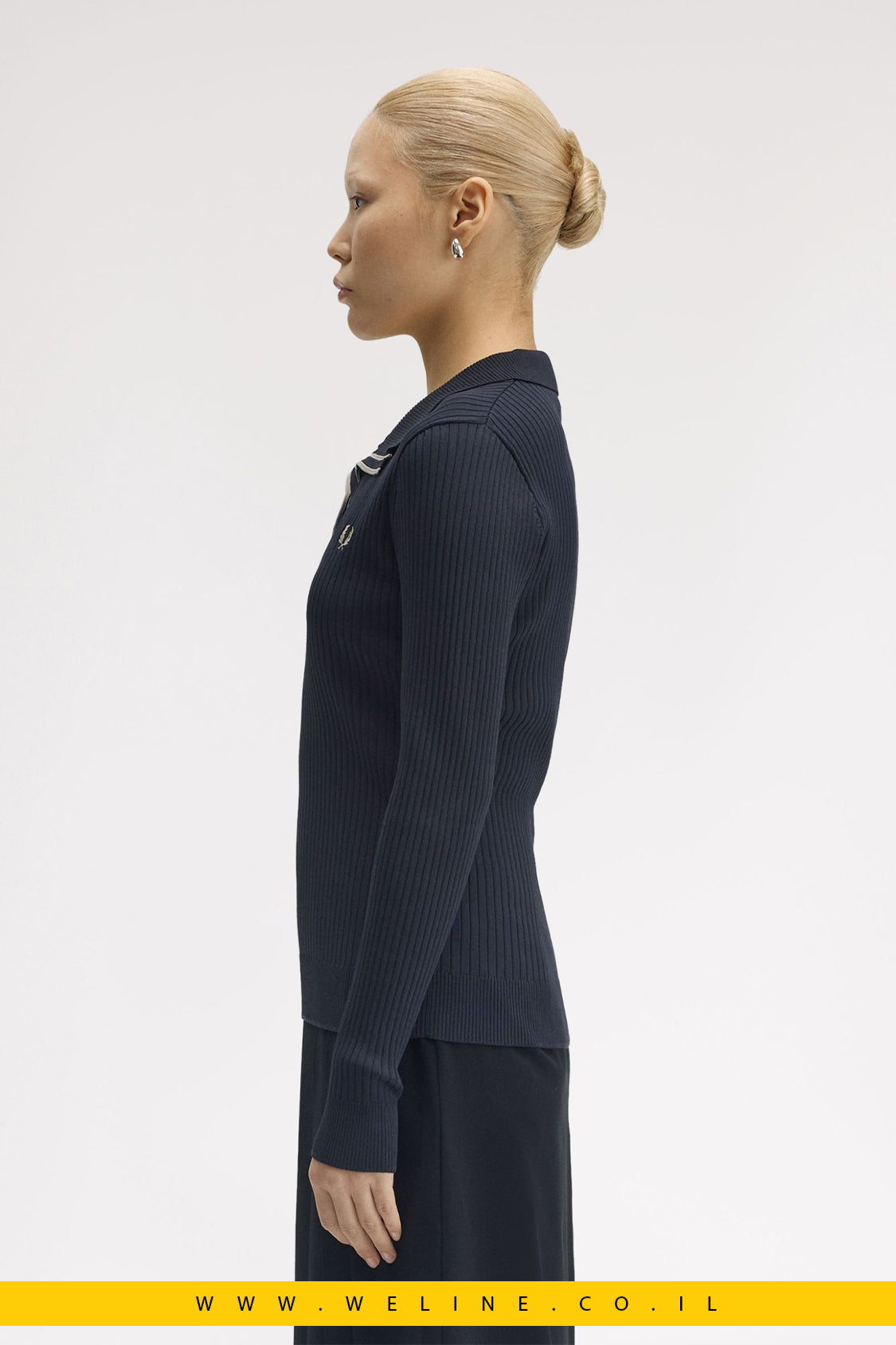 חולצת פולו סרוגה עם מרקם ריב – Fred Perry