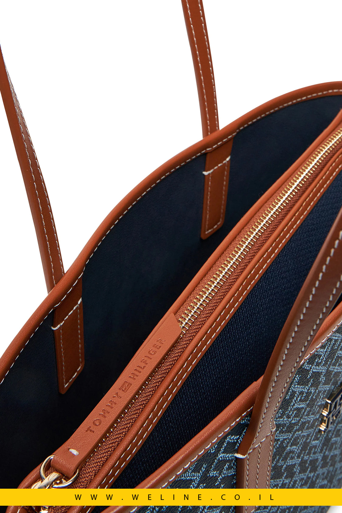 תיק יד גדול לנשים Tommy Hilfiger - דגם Th Monoplay Leather Mini Tote