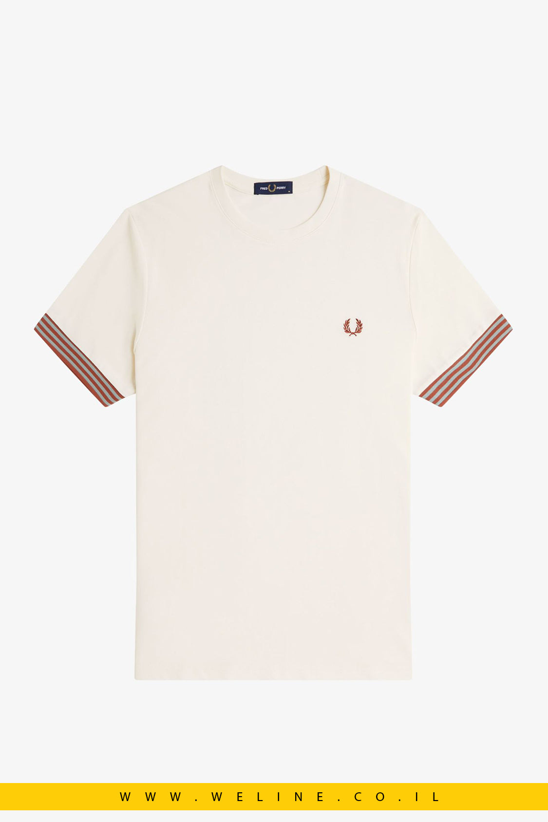 חולצת טי לגברים עם פסי קצה – Fred Perry