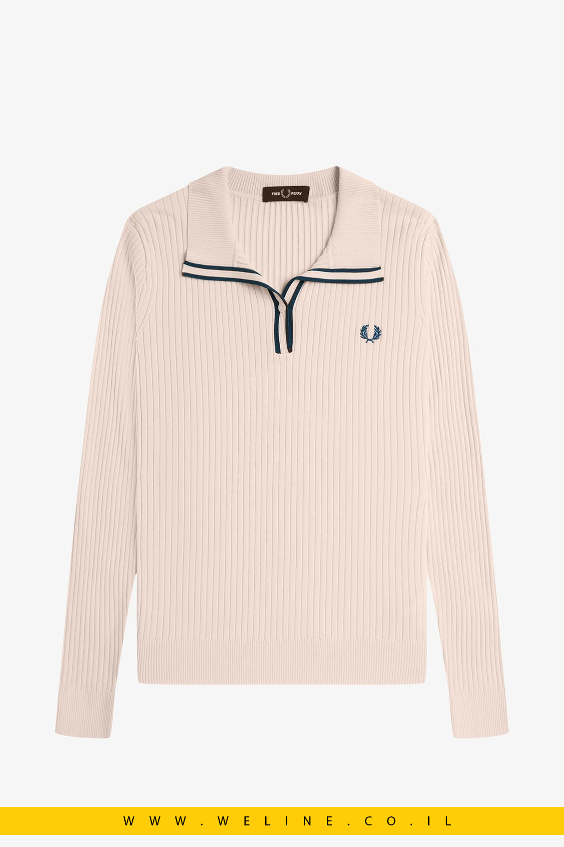 חולצת פולו סרוגה עם מרקם ריב – Fred Perry