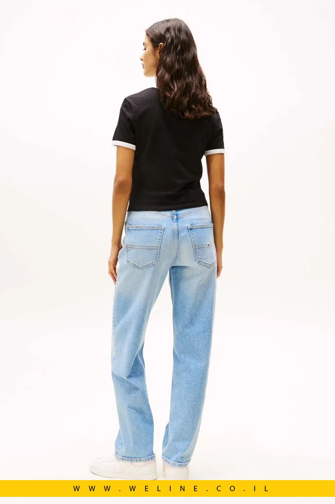 טי-שירט רינגר לנשים עם לוגו – Tommy Jeans