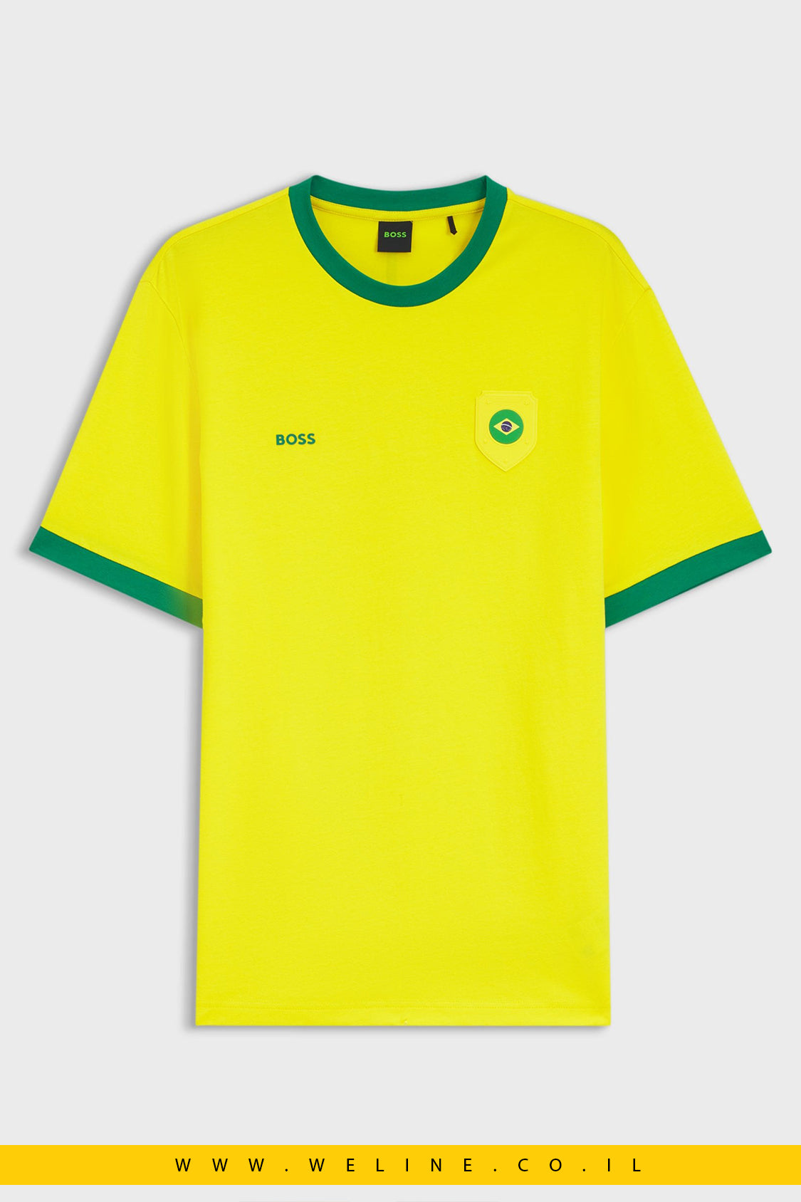 חולצת טי גברים BOSS Stretch-Cotton T-Shirt Brazil– Regular Fit