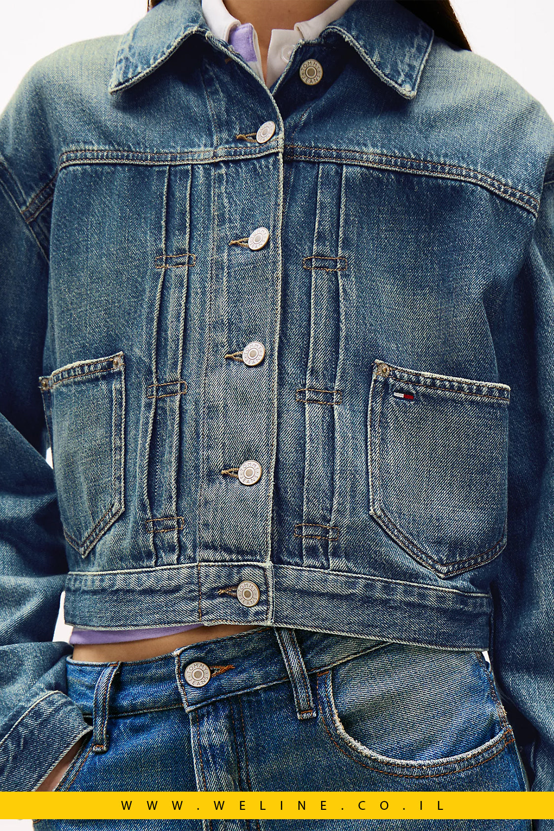 ג’קט ג’ינס קל עם לוגו בגב לנשים Tommy Jeans